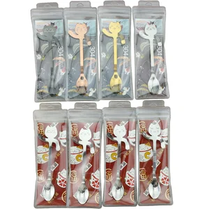 Image of Cute Cartoon Spoon Funny Cat 304 Stainless Steel Coffee Spoon