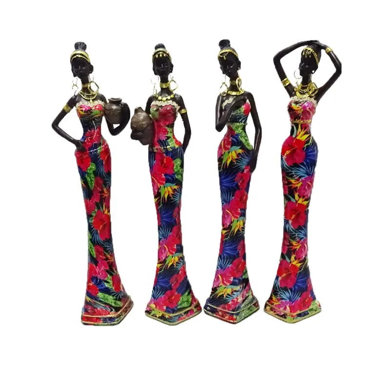 Hot Sale Resin Crafts African Figurine Resin African Women Statues