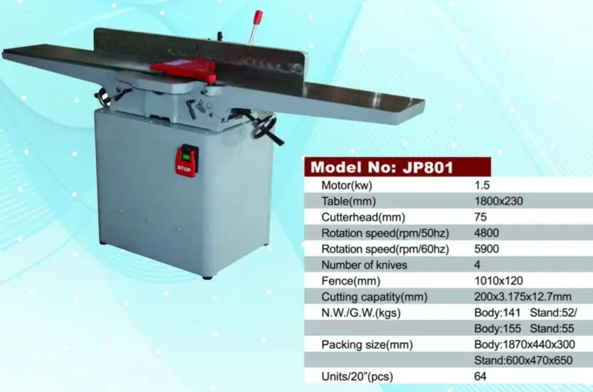 6" 8" wood planer or jointer wood planer machine for sale, View