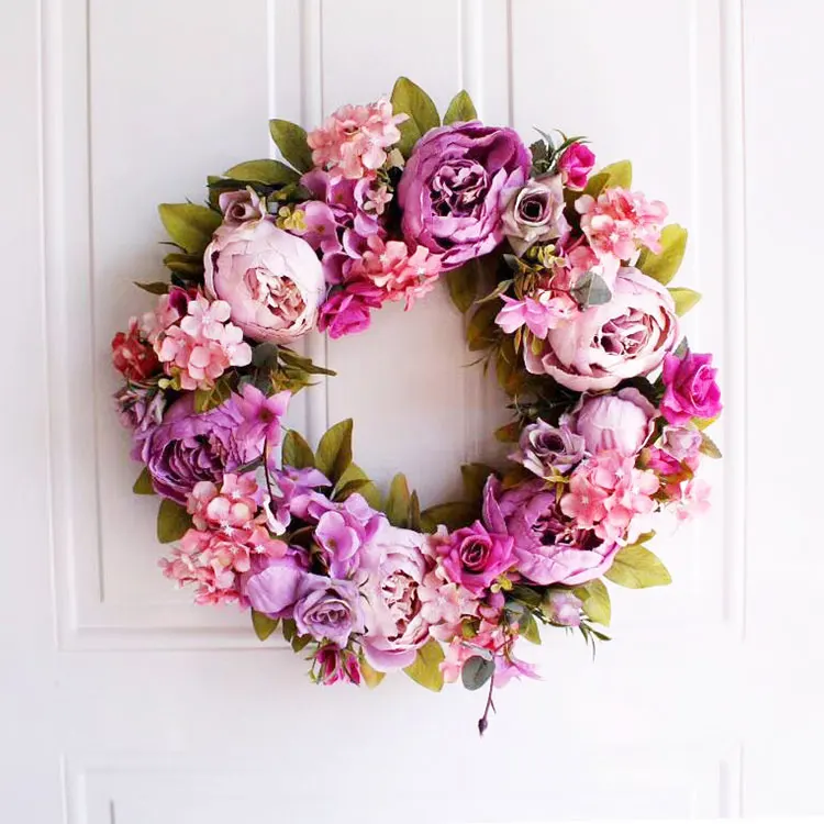 Home Hang Decoration Artificial Flower Wreath Supplies Wholesale Buy