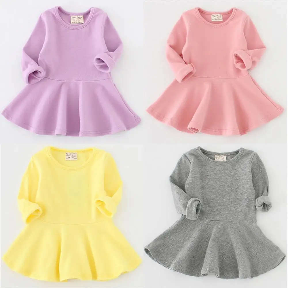 

Hu Sunshine Wholesale Baby Girls solid gray white black pink pure dress (pick size and color
