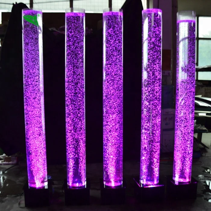 

wedding stage decoration LED colorful changing glowing aquarium water bubble lamp column