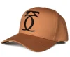 Popular Wheat Colour 5 Panel Black 3D Raised Embroidery Logo Baseball Cap