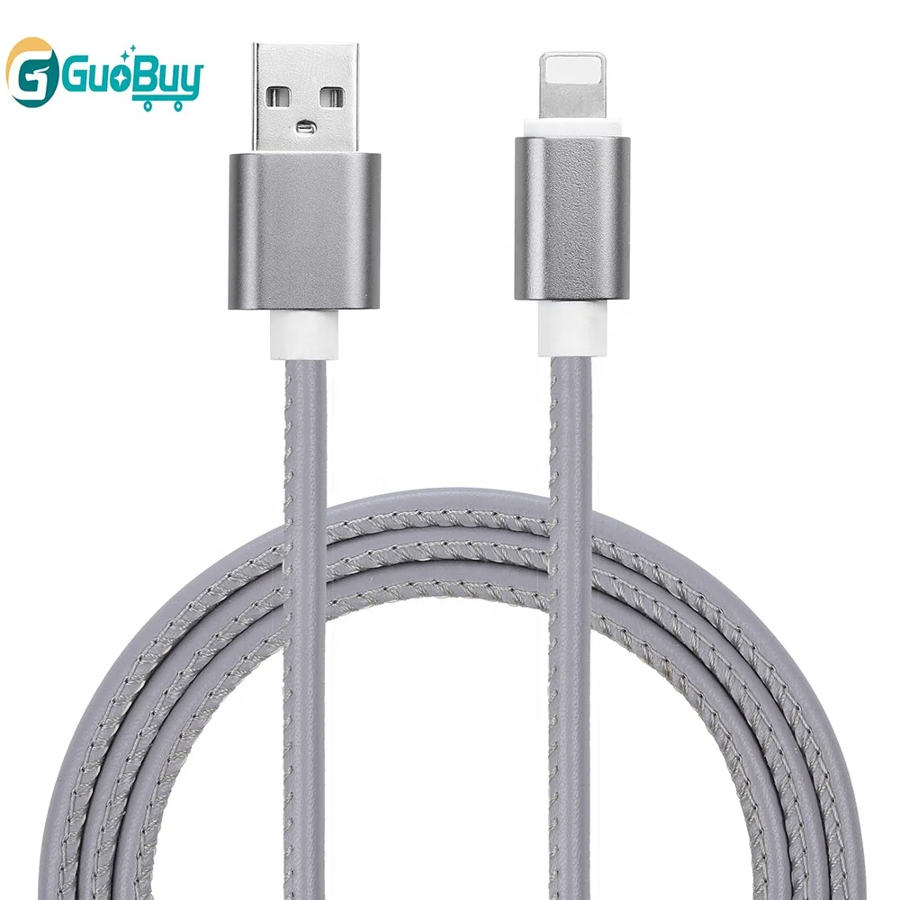 

1m(3ft) Metal Plug USB Super Strong 8pin Leather Cable for iPhone X 7/7plus 6 Plus 5s 5 for iPadmini