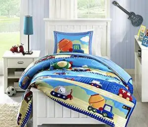 Buy 3 Piece Boys Truck Themed Comforter Twin Set Fun Multi Trucks