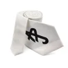 Wholesale White Panel Jacquard Neckties Custom Design Hook Mark Woven Neck Tie Fashion Men Silk Ties Handmade