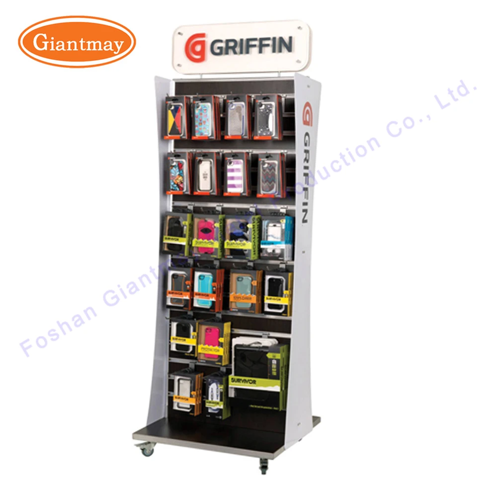 Retail Store Mobile Phone Accessories Display Rack Floor Standing With
