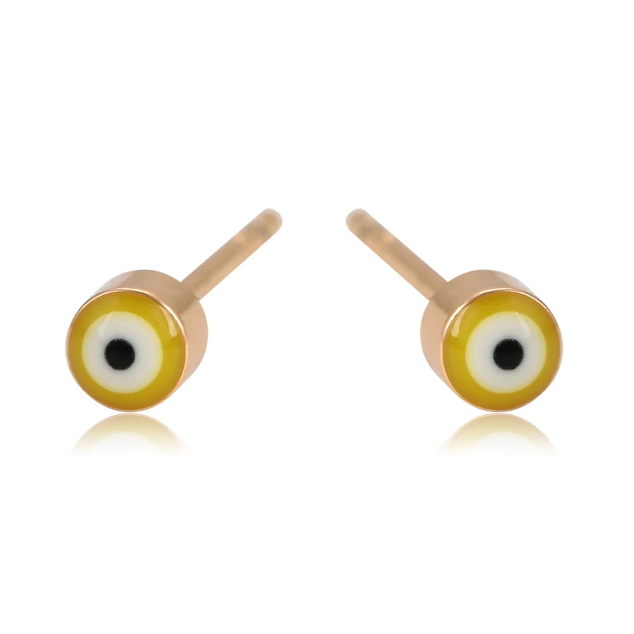 

97723 Xuping wholesale fashion simple design jewelry aretes de ojitos gold women eye stud earrings