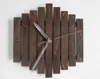 Geometric Decor Dark Wood Clock For Living Room