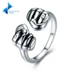 925 Sterling Silver Fists Adjustable Open Rings for Women Unisex Power Jewelry