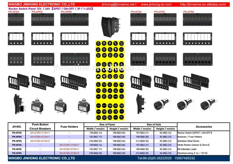 boat rocker switch panel