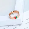Luxury G Ring Stainless Steel G Brand Red Green Titanium Ring