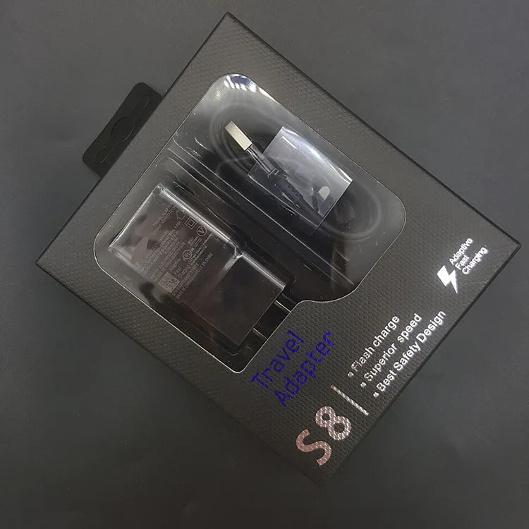 

QC3.0 fast charging with S8 original cable and package 2 in 1 charger for samsung galaxy s8/s9 fast charger