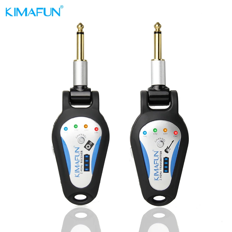 KIMAFUN Rechargeable 2.4GHz Wireless Guitar System KM-G207 Digital Transmitter Receiver for  Electric guitar bass drum