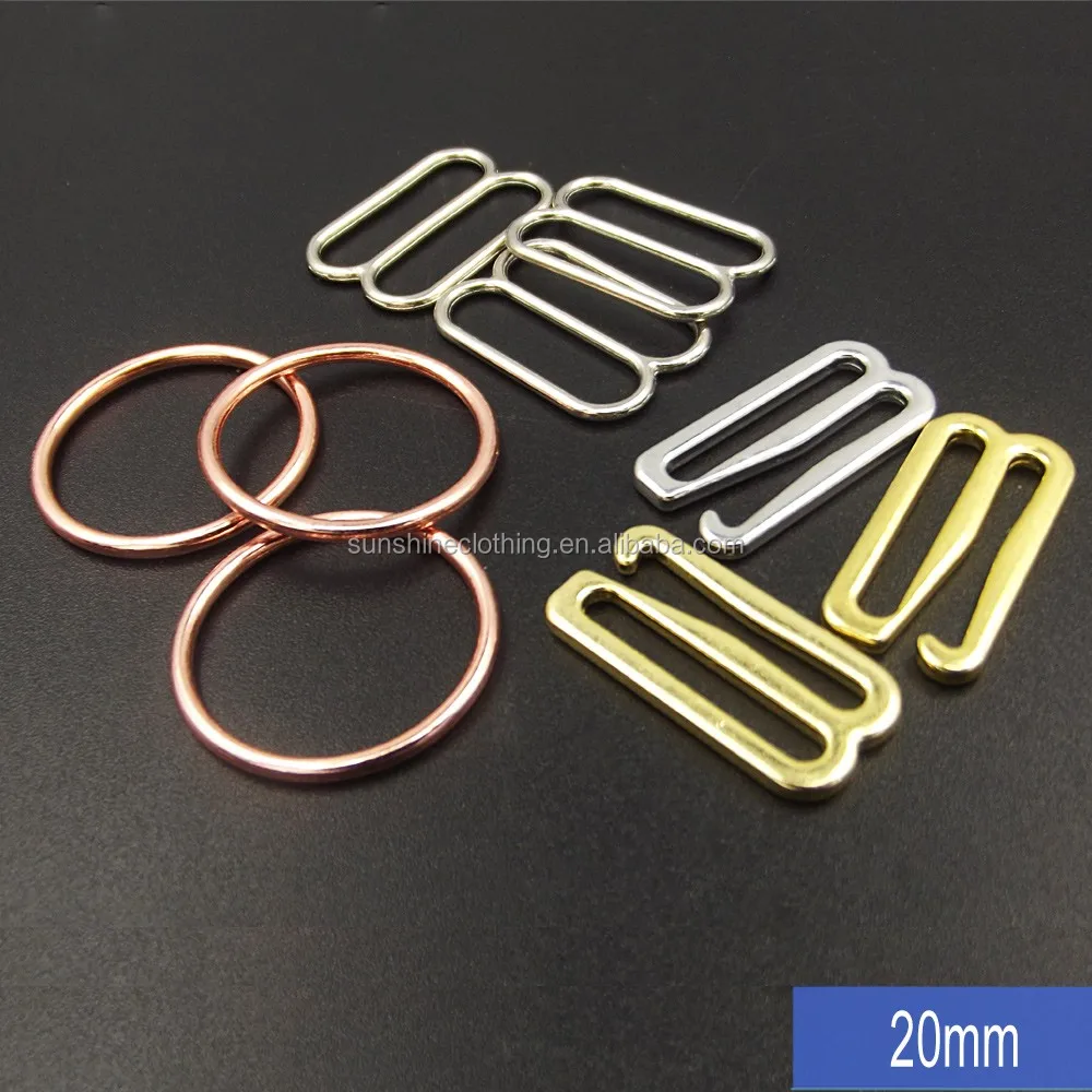 20mm Metal Buckles Bra Strap Adjustable Clips Swimwear Accessories