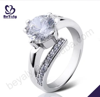 Wholesale wide size women clear cubic zircon paved ring