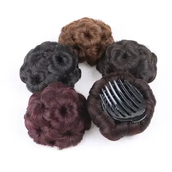 Cheap Synthetic Hair Accessories Black Color Chignon Hair Pieces