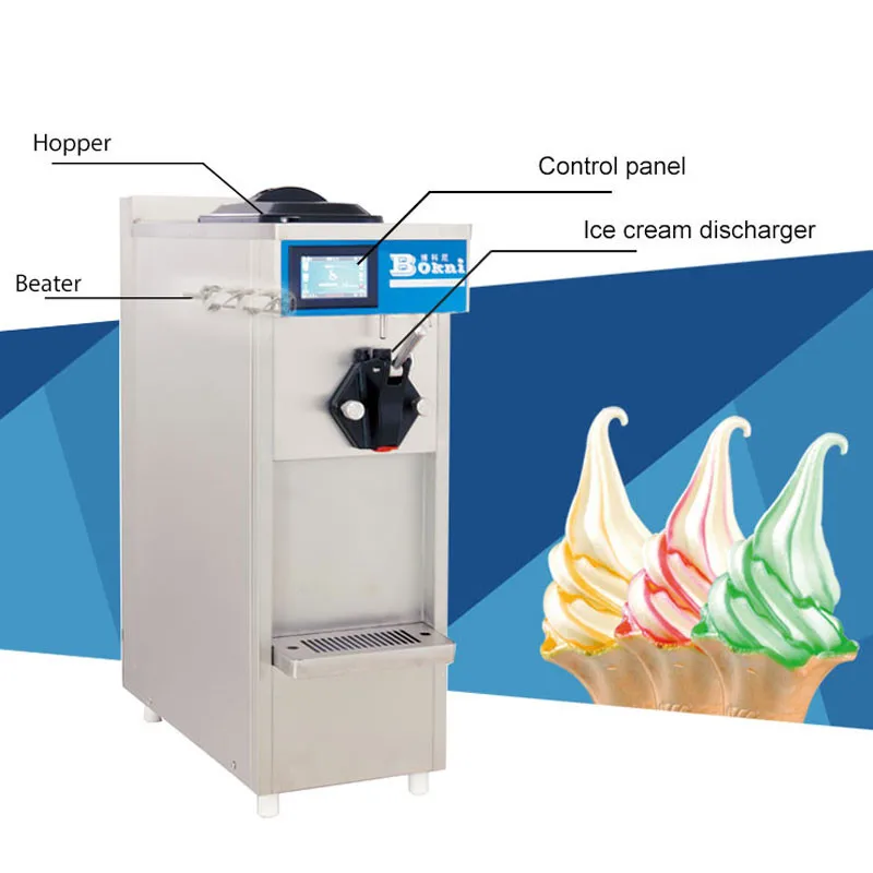 Low Power Consumption Selfcleaning Soft Ice Cream Machine For The Pub