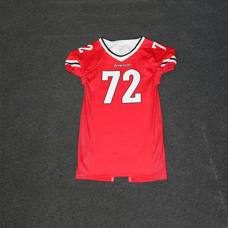 

Wholesale customised good quality good price red american football jersey uniform