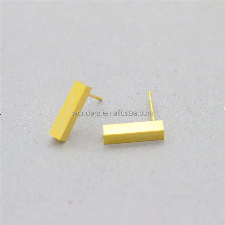 

Stainless Steel Vertical Bar Earrings Stud Women Jewelry 18K Gold Plated Fashion Brinco