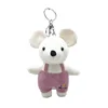 Factory Wholesale Soft Stuffed Mouse Keychain With Bib Pants Cute Mini Mouse Toy