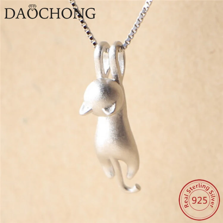 Charmant 925 Reel Argent Pendentif Chat Depoli Vernis Mini Escalade Chat Collier Buy Collier De Chat D Escalade 925 Veritable Collier De Chat En Argent Pendentif Chat En Argent Escalade Product On Alibaba Com