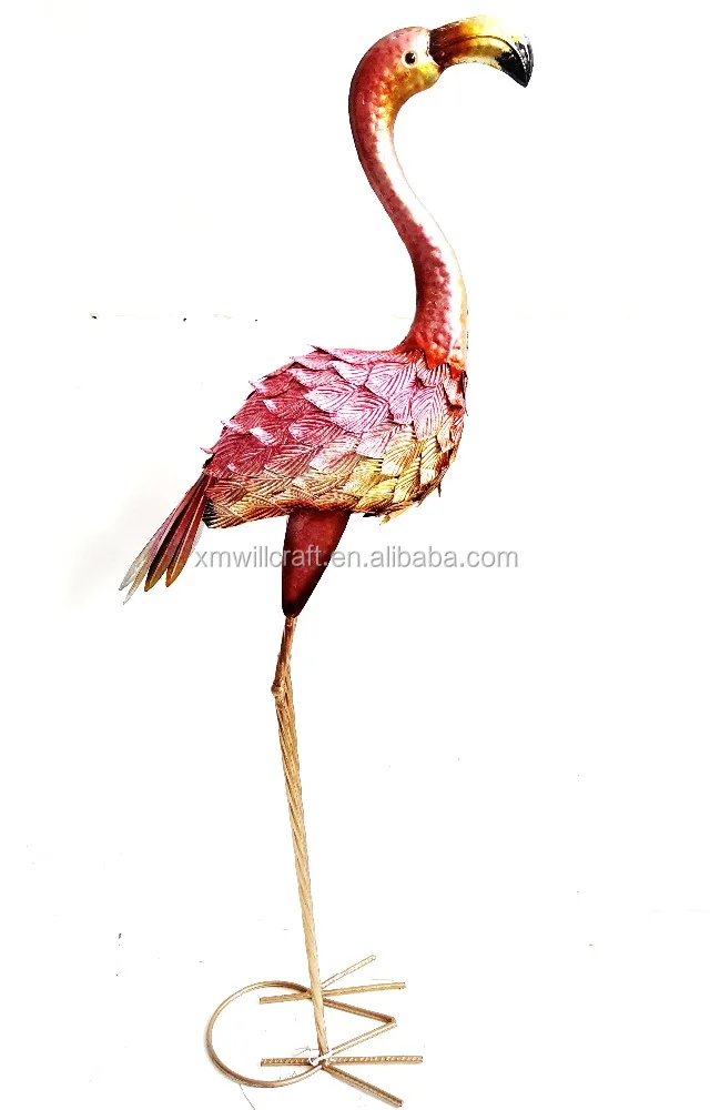 
garden decoration hand painting metal pink flamingo garden ornaments 