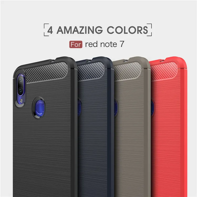 New Arrival Shockproof Carbon Fiber Case Cover for Redmi Note 7 TPU+PC case