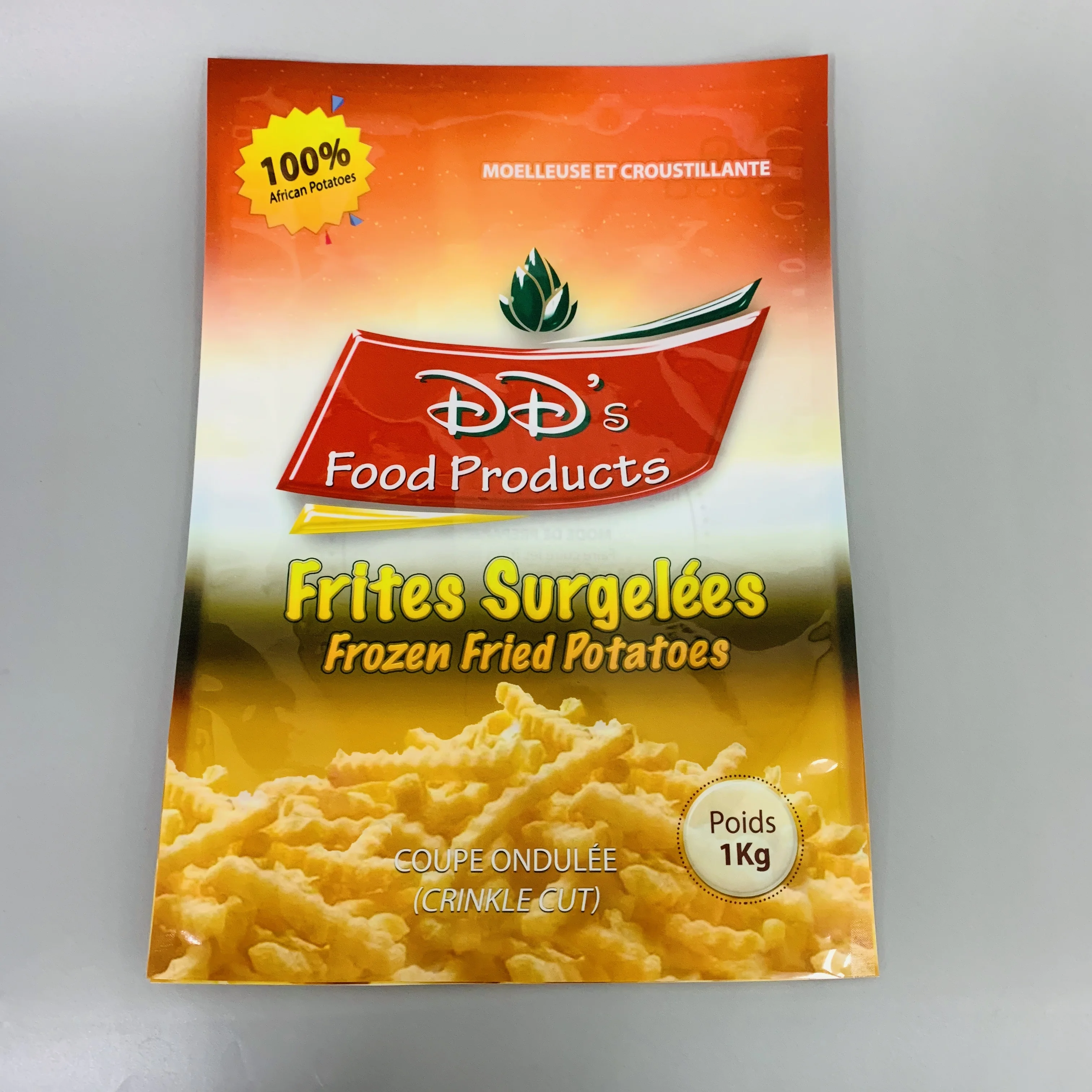 wholesale custom plastic 3 side seal packaging pouch vacuum food storage bag of frozen french fries