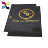 Hot sale promotional black A4 size artpaer lamination hot stamping logo two pockets custom bone folder wholesale