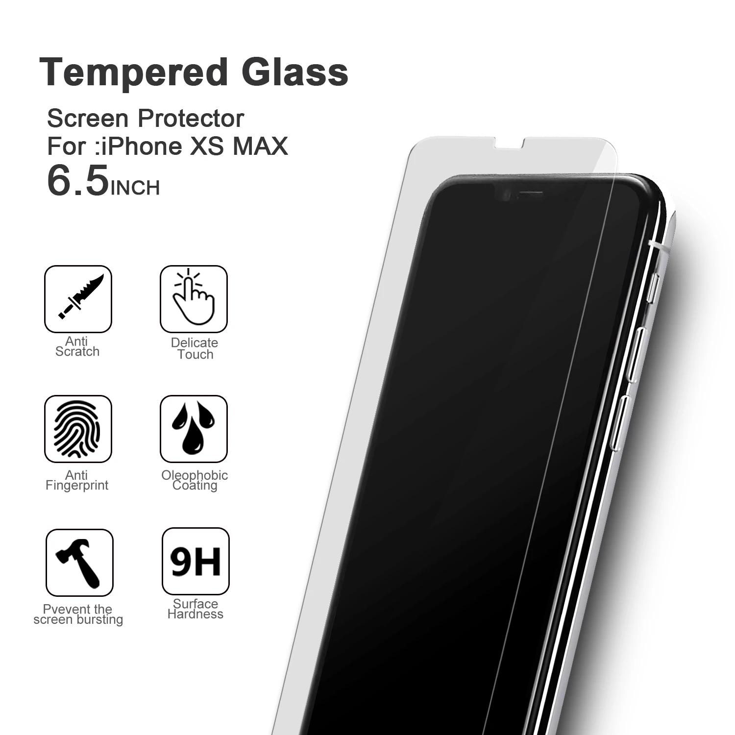 0.33mm 9h Asahi Tempered Glass Screen Protector For Iphone X Screen