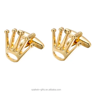 Fashion crown shape silver gold wholesale cufflinks