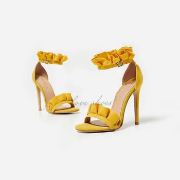 yellow frill heels