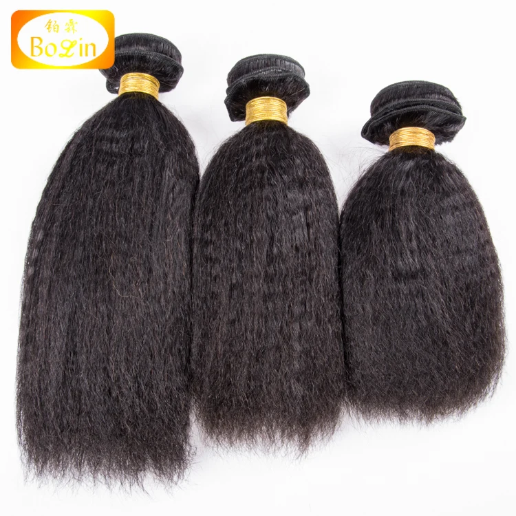 

kinky straight hair bundles natural color peruvian virgin hair