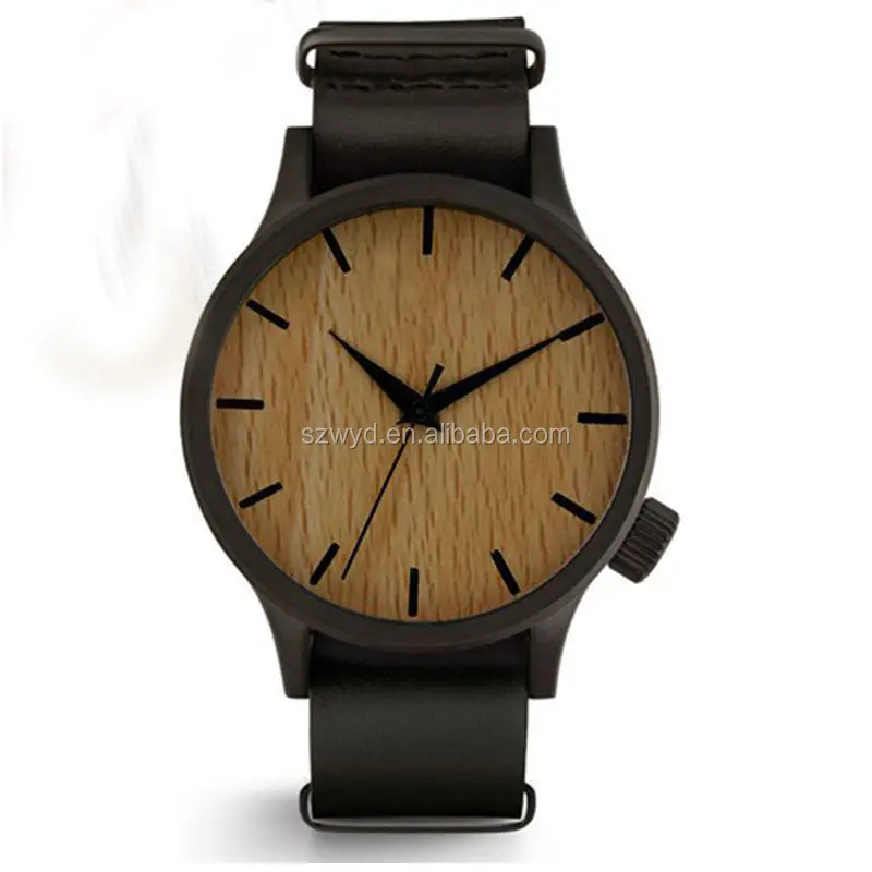 

Hot Sale Leather Strap Big Dial Wooden Watches 2018 High Quality Women Men Unisex Wrist Watches, N/a