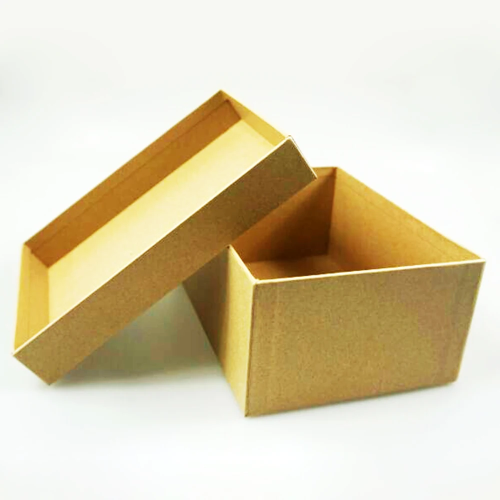 Custom Brown Kraft Paper Gift Packaging Box With Lid - Buy Kraft Paper