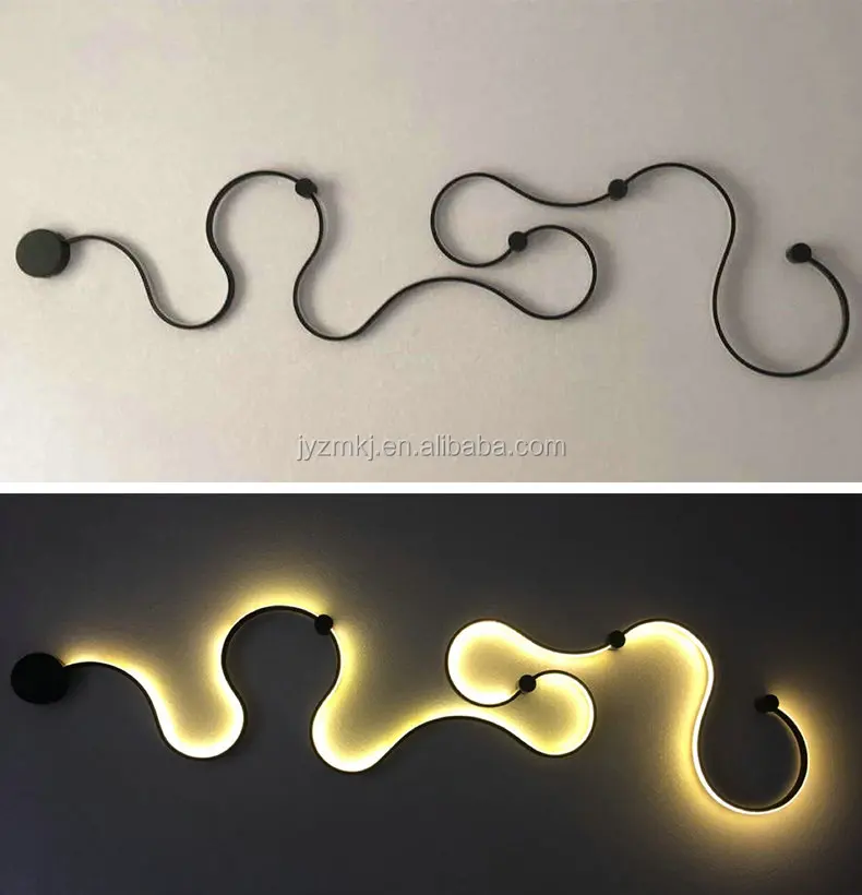 Creative Acrylic Curve Light Snake LED Lamp Led Belt Wall Sconce For Decor 