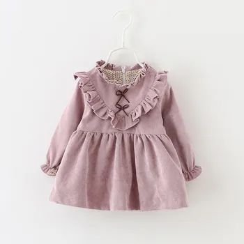 Beautiful Girl Winter Dress Pink Cotton Children Formal Dresses For ...