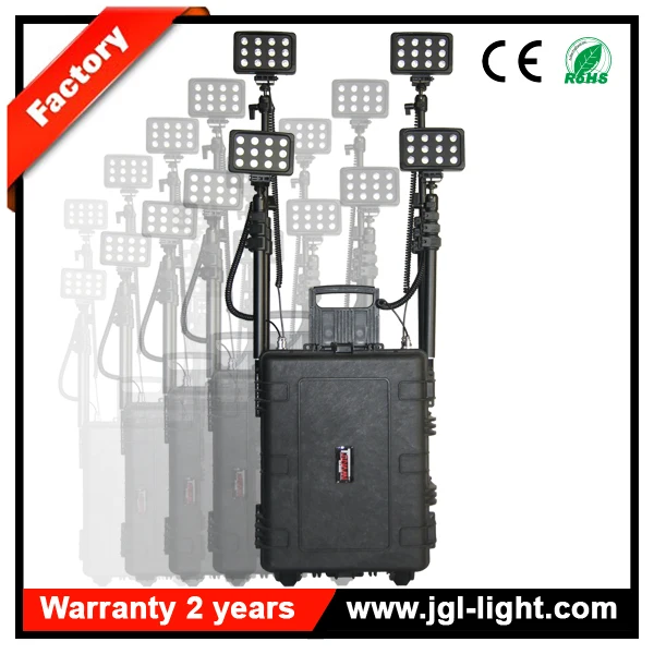 telescoping pole portable rechargeable 72w high flux LED tower stand maintenance equipment flood light RLS512722-72W