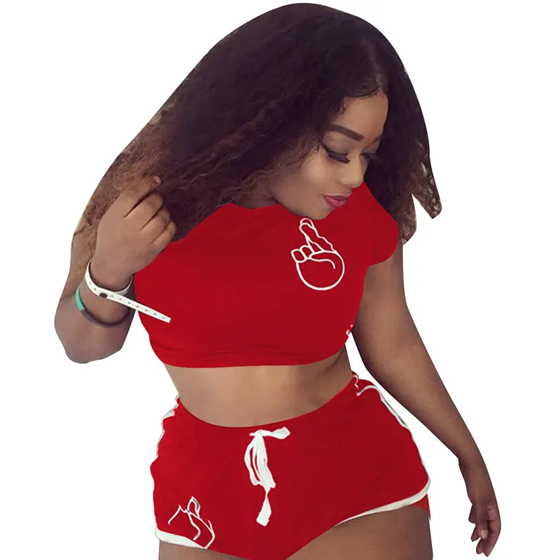 

Solid Color Short Sleeve Sports Shorts Set