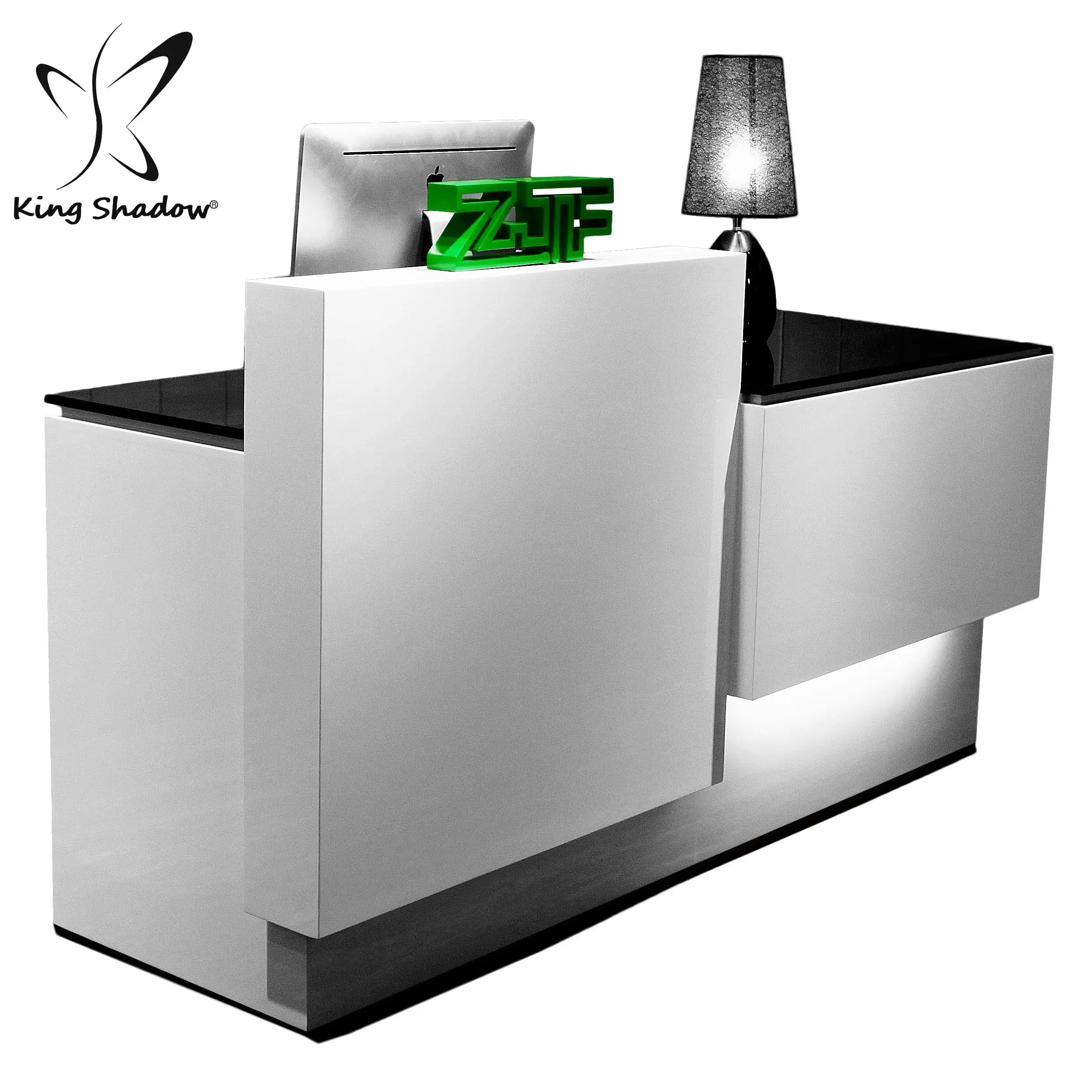 

King shadow barbers reception white reception desks for salon