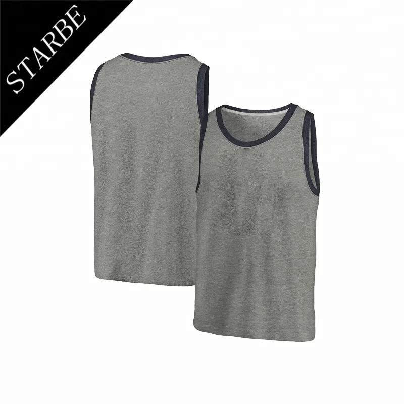 

Men's fashion grey tank top male gym fitness sport vest