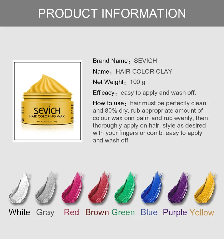 5 Colors Temporary Hair Dye Wax Natural Matte Hairstyle Hair Coloring