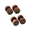 Wooden Stud Earring Vintage Stainless Steel Fake Ear Gauge 10MM Earrings Ear Plugs Lion Piercings Hypoallergenic Screw