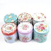 Round Mini Floral Collectables Tin Case Candy Storage Box Wedding Favor Metal Tin Box