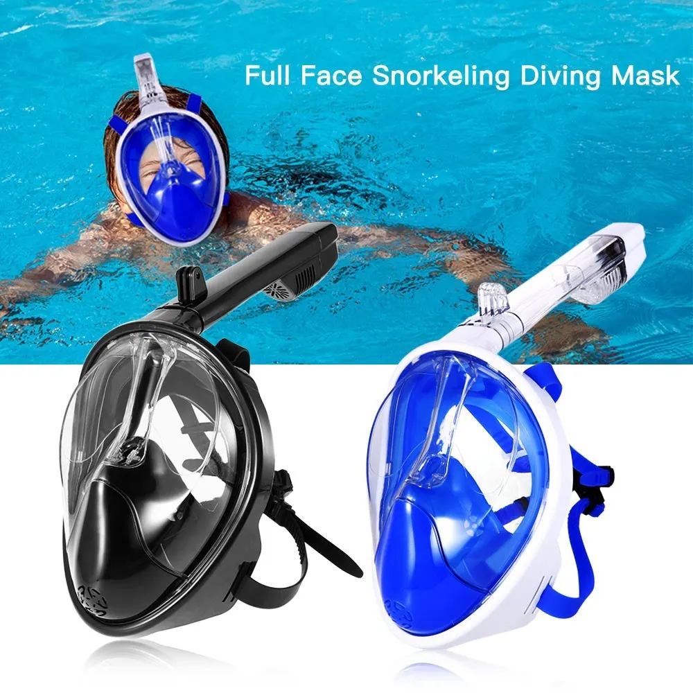 Free Sample Wholesale Custom 180 View Panoramic Diving Mask Snorkel Full Face with Anti-Fog Anti-Leak Snorkeling Design