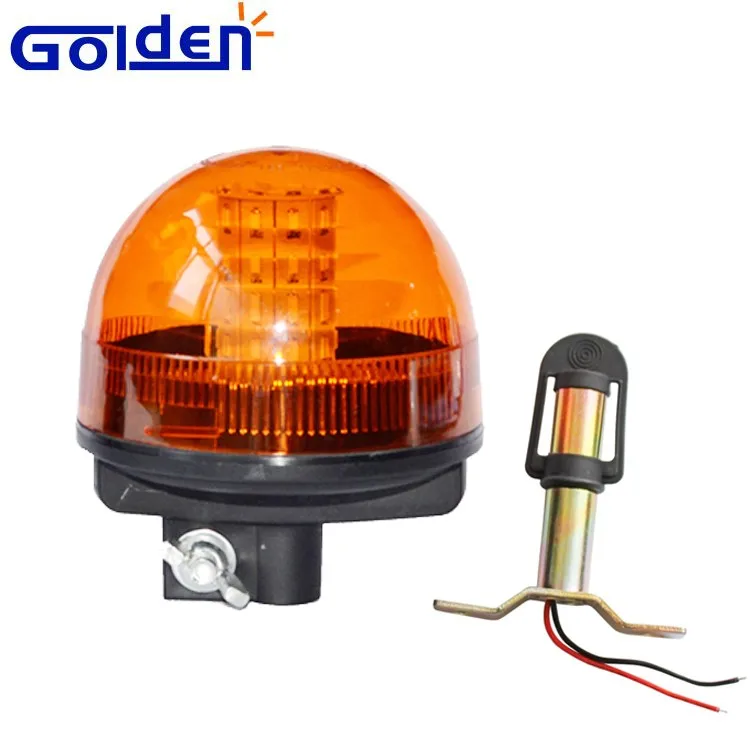 APUK Flexible Flashing Beacon Warning Light 90 Deg DIN Pole to fit Ford New Holland Tractor 