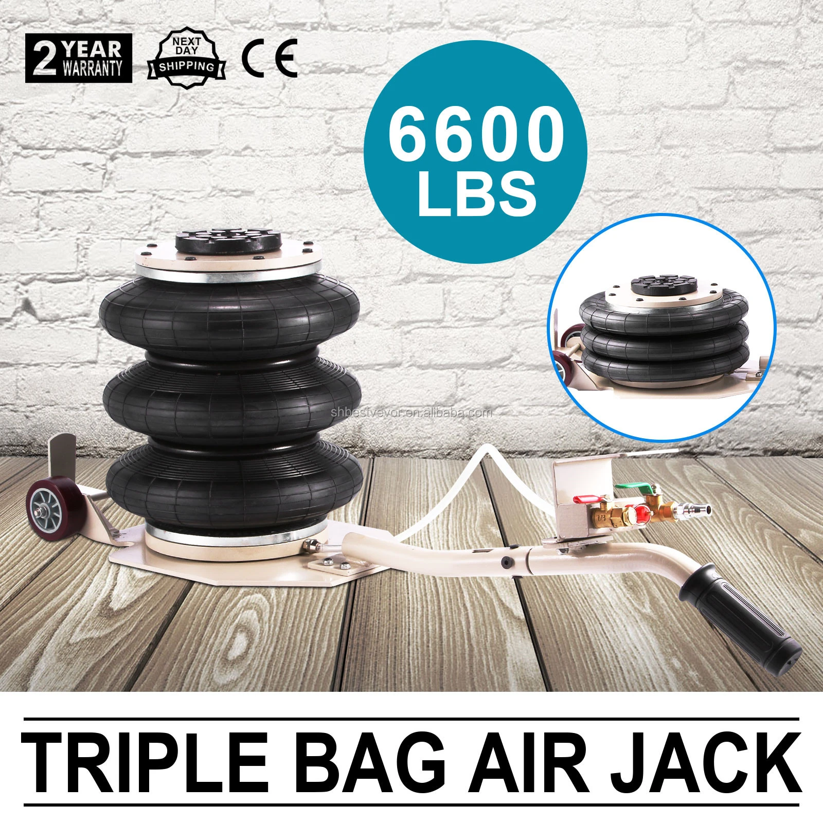 Triple Bag Air Jack Pneumatic Jack 6600lbs Quick Lift 3 Ton Heavy Duty