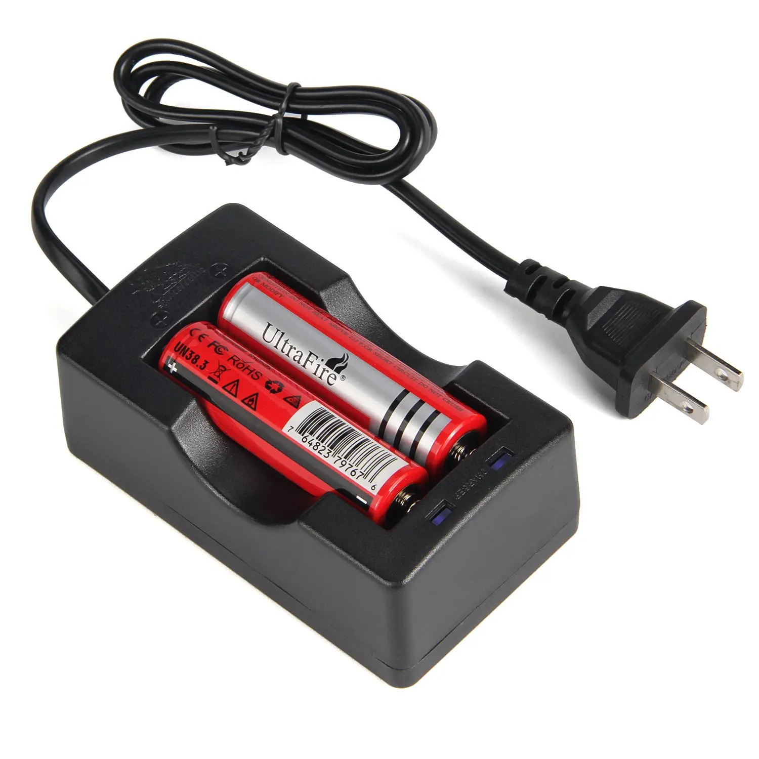 2X Dual Battery Smart Charger US Plug For 3.7v Rechargeable 18650 Li-ion Battery