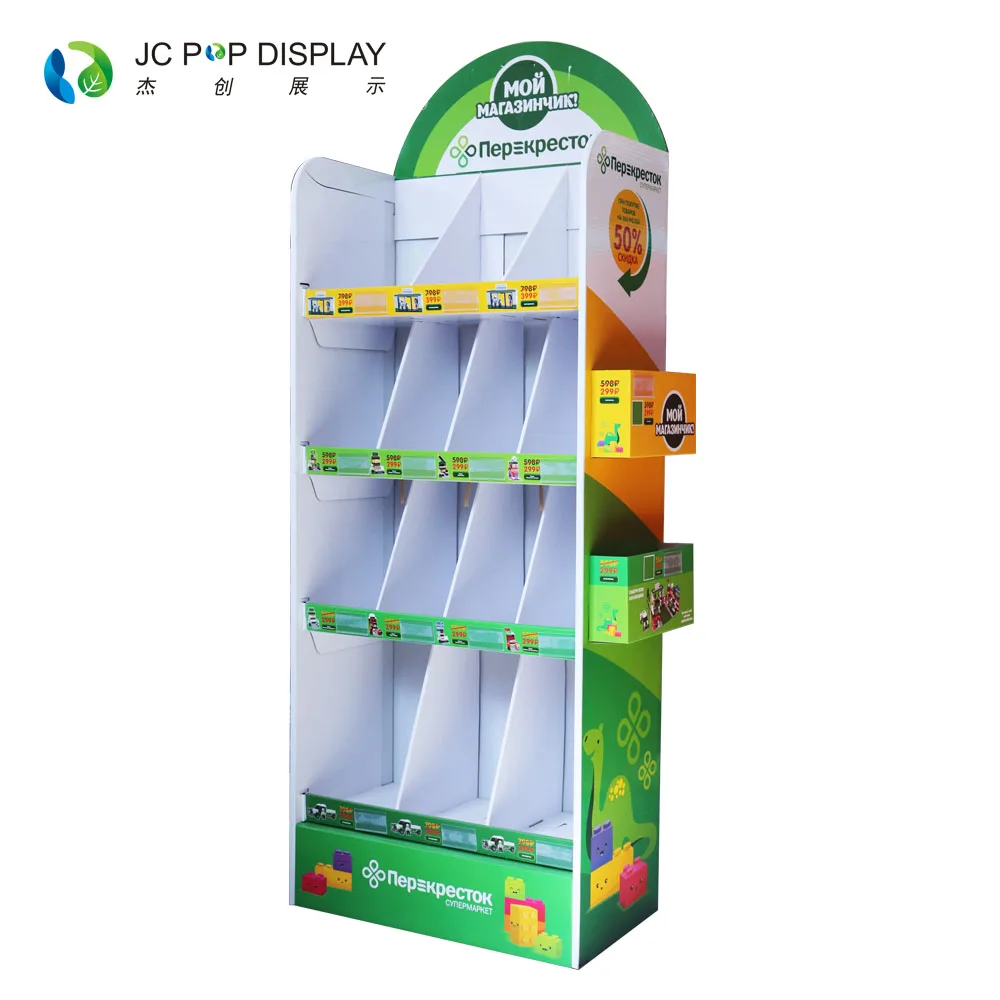 Custom Made Cardboard Book Exhibitor/paper Books Floor Display Stand